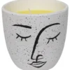 BOUGIE CITRONNELLE POT TERRACOTTA VISAGE GRAND MODELE BLANC