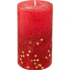 BOUGIE CYLINDRE PAILLETTE ROUGE 340G
