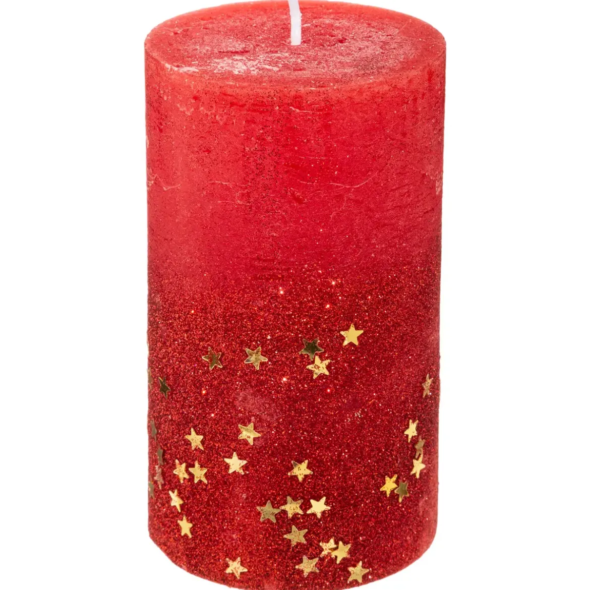 BOUGIE CYLINDRE PAILLETTE ROUGE 340G