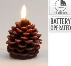 BOUGIE LED POMME PIN D.7CM