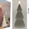 BOUGIE LED SAPIN D.11CM BLANC