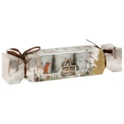 BOUGIE PARFUMEE PHOTOPHORE IMPRIME BOIS X3 PIECES