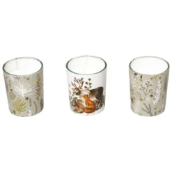 BOUGIE PARFUMEE PHOTOPHORE MARRON GLACE X3 PIECES 5X6CM
