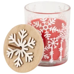 BOUGIE PARFUMEE VERRE FLOCON ROUGE 120G