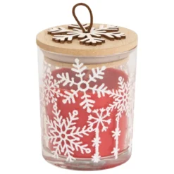 BOUGIE PARFUMEE VERRE FLOCON ROUGE 120G