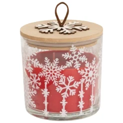 BOUGIE PARFUMEE VERRE FLOCON ROUGE 280G