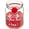 BOUGIE POT POMPON D.7X9CM 120G ROUGE BLANC