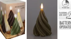 BOUGIE SAPIN VERT TORSADE D.13CM