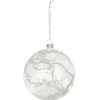 BOULE AVEC BRANCHES DOREES 8CM