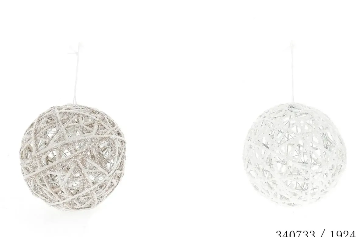 BOULE BLANC MARRON 10CM