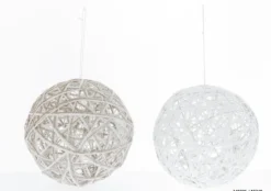 BOULE BLANC OU MARRON 15CM