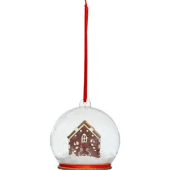 BOULE DECO MAISON BISCUIT 8CM