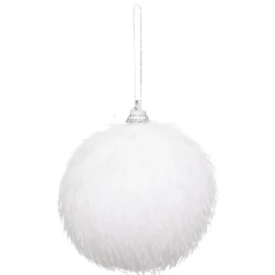 BOULE DE NOEL FIBRE PAILLETTE BLANC