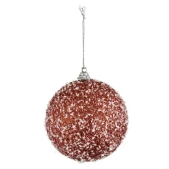 BOULE DE NOEL FLOQUEE 8CM