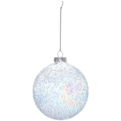 BOULE DE NOEL IRISEE AVEC PICOTS VERRE 10CM