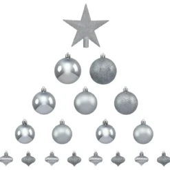 BOULE DE NOEL KIT 18 PIECES ARGENT