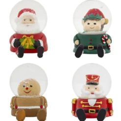 BOULE DE NOEL NEIGE LUTIN ASSIS D.4.5CM