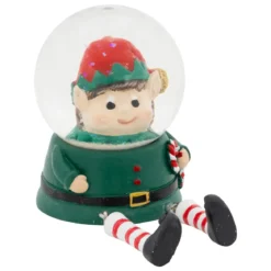 BOULE DE NOEL NEIGE LUTIN ASSIS D.4.5CM