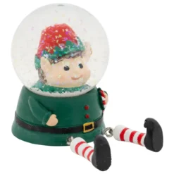 BOULE DE NOEL NEIGE LUTIN ASSIS D.4.5CM
