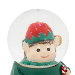 BOULE DE NOEL NEIGE LUTIN ASSIS D.4.5CM