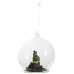 BOULE DE NOEL OUVERTE CRAPAUD COURONNE 8CM