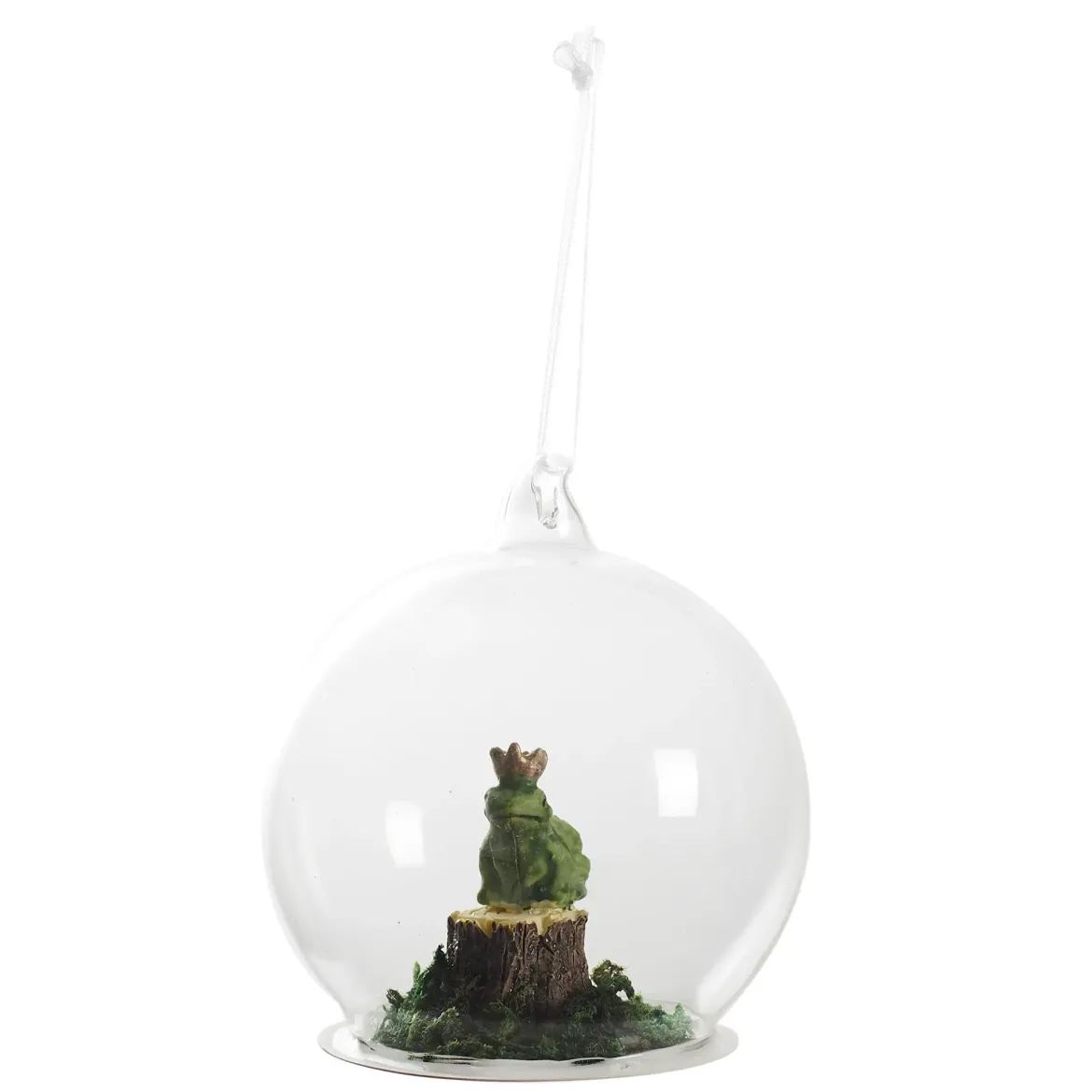 BOULE DE NOEL OUVERTE CRAPAUD COURONNE 8CM