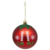 BOULE DE NOEL PLASTIQUE BOTTES ELFE ROUGE 8CM