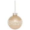 BOULE DE NOEL PLASTIQUE PAILLETTE OR PERLE 8CM