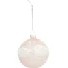 BOULE DE NOEL VERRE ARABESQUE ROSE 8CM