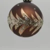 BOULE DE NOEL VERRE BRONZE COURONNE DORE 8CM