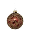 BOULE DE NOEL VERRE 7CM PAILLETTE VAGUES