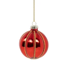 BOULE DE NOEL VERRE 6CM ROUGE CITROUILLE