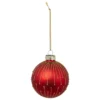 BOULE DE NOEL VERRE 7CM ROUGE PERLEE