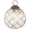 BOULE DE NOEL VERRE CROISILLON OR 8CM
