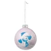 BOULE DE NOEL VERRE ENFANT BLEUE 80MM