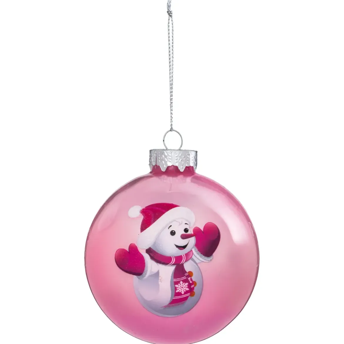 BOULE DE NOEL VERRE ENFANT BLEUE 80MM