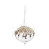 BOULE DE NOEL VERRE FORME OIGNON ORNEMENTS OR 8CM