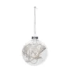 BOULE DE NOEL VERRE GARNISSAGE SILVER BRANCHE 8CM