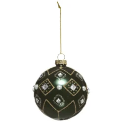 BOULE DE NOEL VERRE LOSANGES 8CM