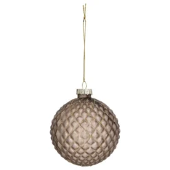 BOULE DE NOEL VERRE MARRON X3 PIECES 8CM