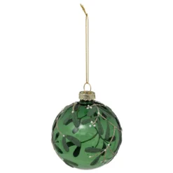 BOULE DE NOEL VERRE VERTE GUI 8CM