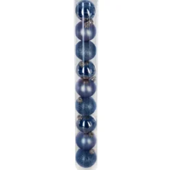 BOULE DE NOEL X9 PIECES BLEU NUIT 6CM
