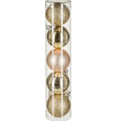 BOULE DE NOEL X5 PIECES OR 5CM