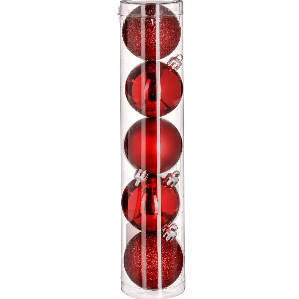 BOULE DE NOEL X5 PIECES ROUGE 5CM