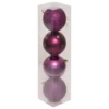 BOULE DE NOEL X4 PIECES VIOLET 8CM