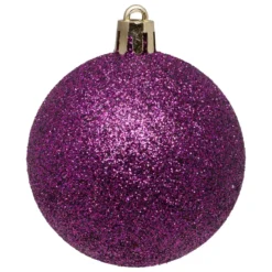 BOULE DE NOEL X4 PIECES VIOLET 8CM