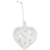 BOULE EN VERRE ARGENTEE IRISEE FORME COEUR 8CM