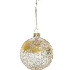 BOULE EN VERRE GOLD BI MATIERE 8CM