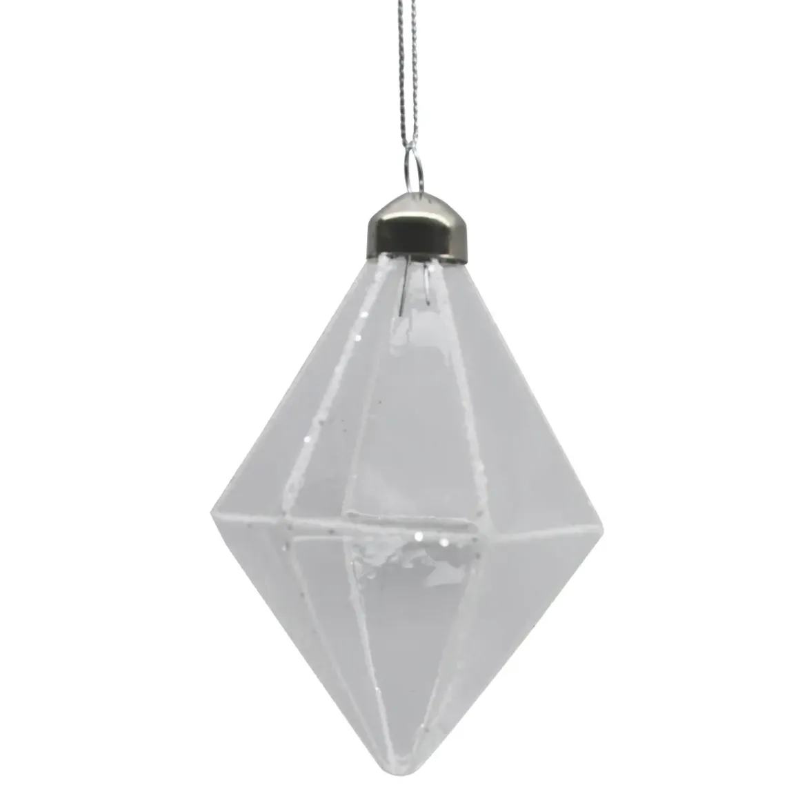 BOULE EN VERRE POLI FOME GEOMETRIQUE ALLONGEE 8CM