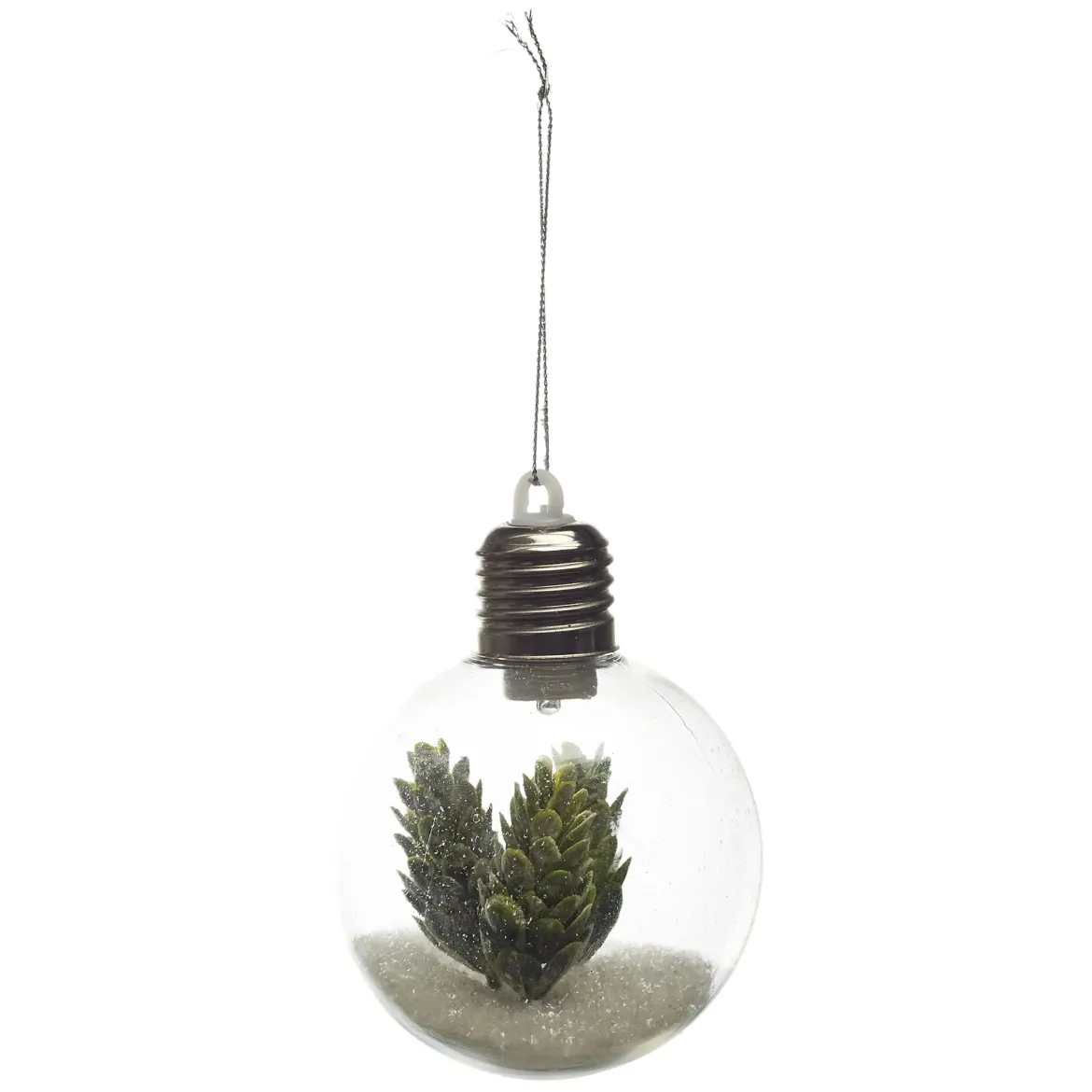 BOULE LED AVEC PINS VERTS 8CM